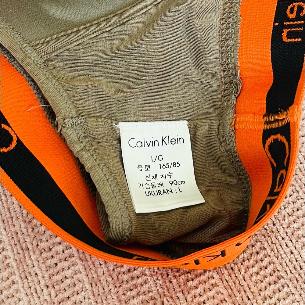 Calvin Klein Orange and Tan Sport Bra Sz L - Picture 5 of 6